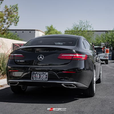 19 inch MRR Ground Force GF09 Silver Machined on a 2018 Mercedes Benz E400 Coupe