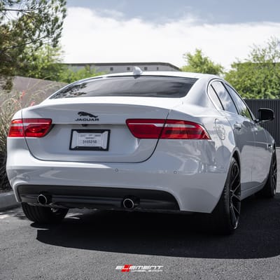 19 inch Staggered Savini Black Di Forza BM14 Gloss Black on a 2017 Jaguar XE
