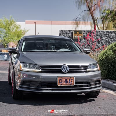 18 inch F1R F103 Candy Red on a 2017 Volkswagen Jetta