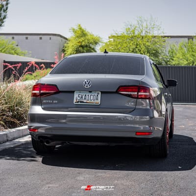 18 inch F1R F103 Candy Red on a 2017 Volkswagen Jetta