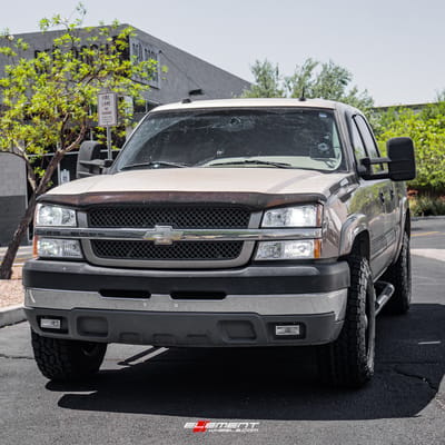 17 inch Raceline 887B Rockcrusher Matte Black on a 2004 Chevrolet Silverado 2500