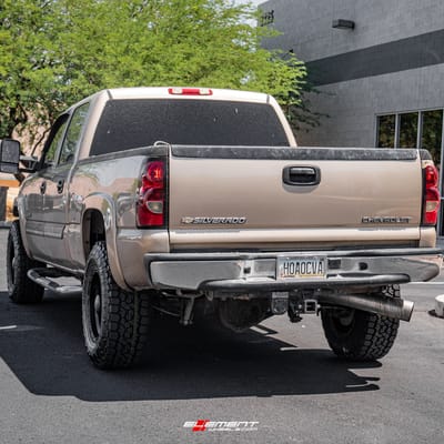 17 inch Raceline 887B Rockcrusher Matte Black on a 2004 Chevrolet Silverado 2500