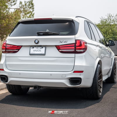 20 inch Staggered Ferrada Forge-8 FR8 Matte Bronze on a 2015 BMW X5M