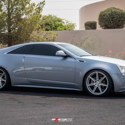 20 inch Staggered Ferrada Forge-8 FR-7 Machine Silver on a 2013 Cadillac CTS Coupe