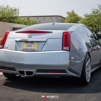 20 inch Staggered Ferrada Forge-8 FR-7 Machine Silver on a 2013 Cadillac CTS Coupe