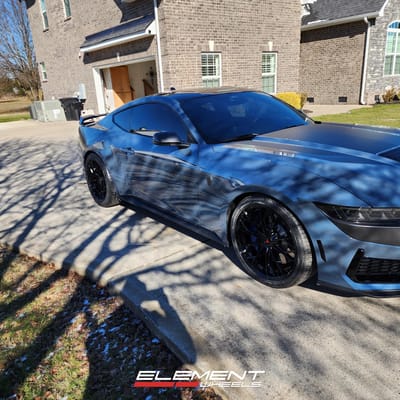 20 Staggered Ferrada FR11 in Obsidian Black on a 2024 Ford Mustang Dark Horse