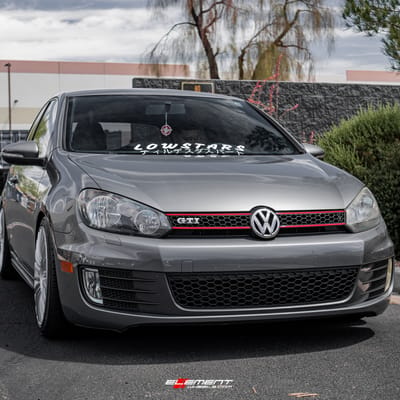 18 inch Rotiform BUC Silver R153 on a 2011 Volkswagen GTI