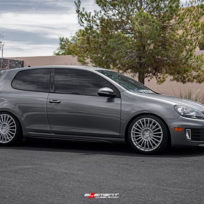 18 inch Rotiform BUC Silver R153 on a 2011 Volkswagen GTI