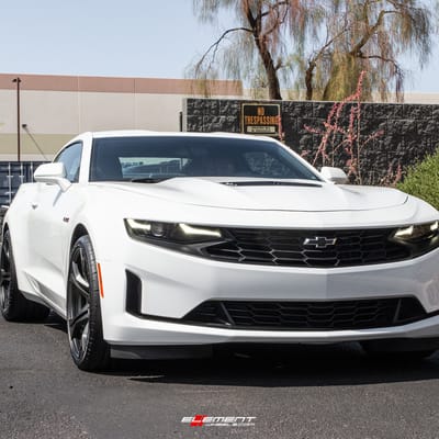 20 inch Staggered MRR M017 Camaro 1LE Replica Wheels Matte Graphite on a 2020 Chevrolet Camaro