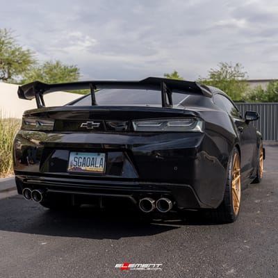 20 inch Staggered Variant Xenon Brushed Bronze on a 2017 Chevrolet Camaro SS