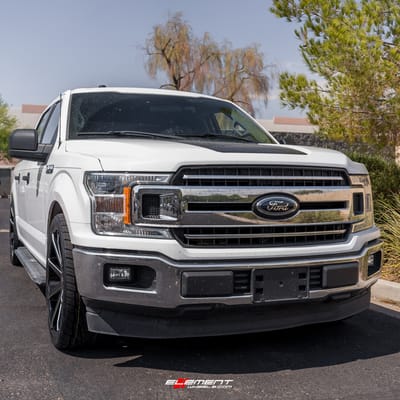 24 inch Dub Push Gloss Black w/ Milled Accents S109 on a 2018 Ford F-150