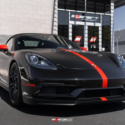 20 inch Staggered Variant Radon Gloss Piano Black on a 2019 Porsche Boxster GTS