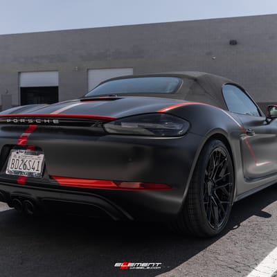 20 inch Staggered Variant Radon Gloss Piano Black on a 2019 Porsche Boxster GTS