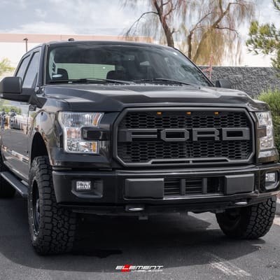 18 inch ION Alloy 134 Matte Black w/ Black Beadlock on a Leveled 2016 Ford F-150