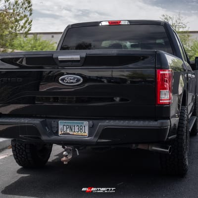 18 inch ION Alloy 134 Matte Black w/ Black Beadlock on a Leveled 2016 Ford F-150
