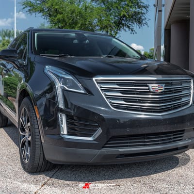 20 inch Lexani Lust Gloss Black Machined Face and Ring on a 2017 Cadillac XT5