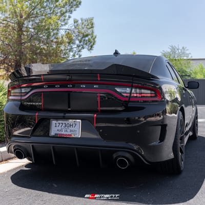 20 inch Hellcat Replica Wheels Satin Black V1180B on a 2019 Dodge Charger RWD