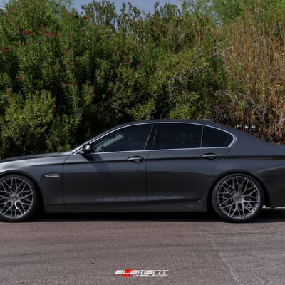 20 inch Staggered Varro VD06X Gloss Titanium w/ Brushed Face on a 2016 BMW 535i