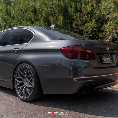 20 inch Staggered Varro VD06X Gloss Titanium w/ Brushed Face on a 2016 BMW 535i