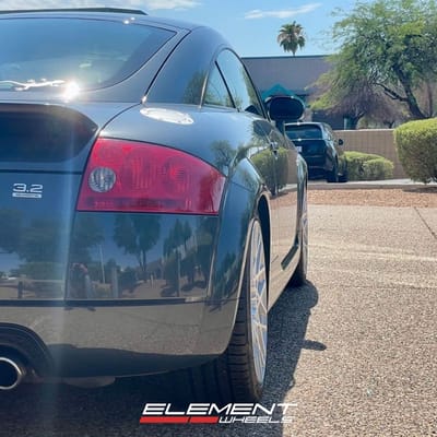 18 inch Rotiform BLQ in Silver Machined on a 2004 Audi TT