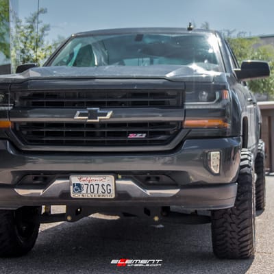 22 inch Fuel Off-Road Lockdown Gloss Black Milled D747 on a Lifted 2017 Chevrolet Silverado 1500