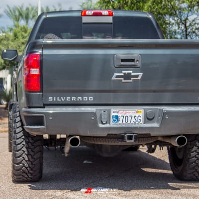 22 inch Fuel Off-Road Lockdown Gloss Black Milled D747 on a Lifted 2017 Chevrolet Silverado 1500