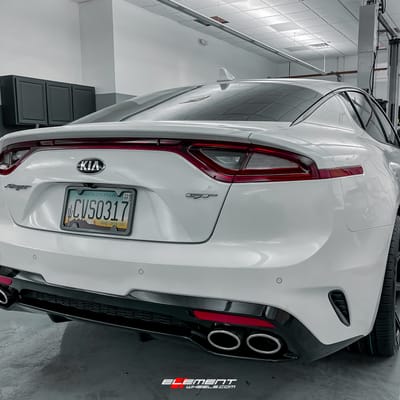 20 inch Staggered Ferrada Forge-8 FR7 Matte Black on a 2019 Kia Stinger GT