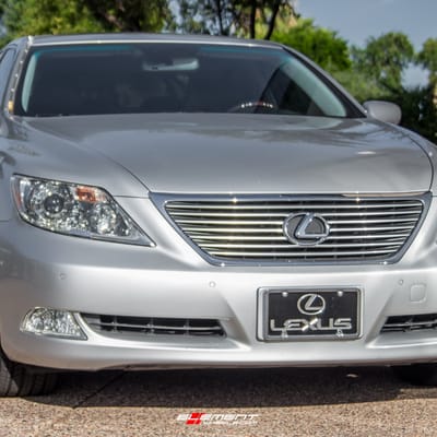 19 inch MRR Ground Force GF9 Silver w/ Machined Face on a 2007 Lexus LS460