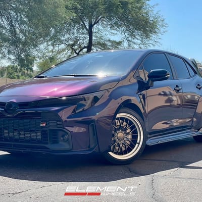 18 inch Ace Alloy AFF04 in Bronze w/ Machined Lip on a 2023 Toyota GR Corolla