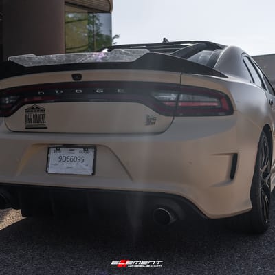 22 inch Dodge Hellcat Replica Wheel Gloss Black FR70 on a 2019 Dodge Charger RWD