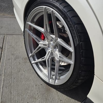 20 inch Staggered Variant Zeno in Raw Milled on a 2013 Mercedes-Benz CLS 63 AMG