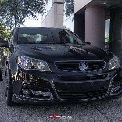 19/20 Double Staggered Variant Xenon Satin Gunmetal on a 2014 Chevrolet SS Sports Sedan