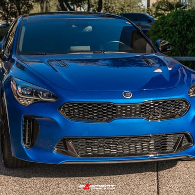 20 inch Staggered Niche Staccato M183 Matte Black on a 2020 Kia Stinger GT RWD