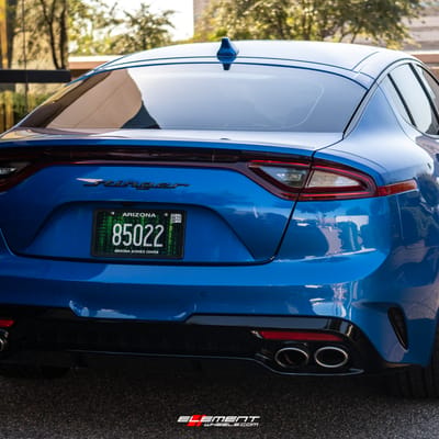 20 inch Staggered Niche Staccato M183 Matte Black on a 2020 Kia Stinger GT RWD