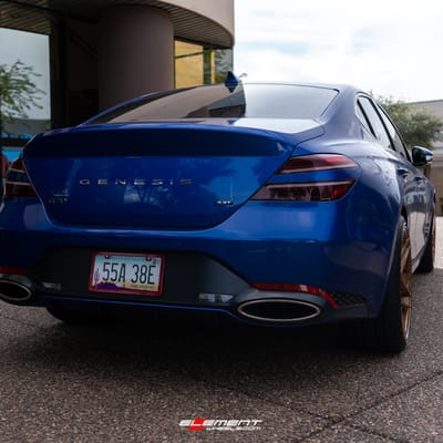 Staggered 20 Inch Variant Xenon in Brushed Bronze on a 2022 Genesis G70 W/Brembos