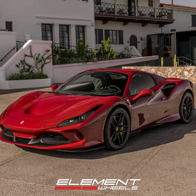 20 Inch Staggered Variant Krypton in Matte Black on a 2021 Ferrari F8 Spyder