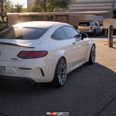 Staggered 20 Inch Variant Radons in Titanium Brushed Face on a 2017 Mercedes C63S Coupe