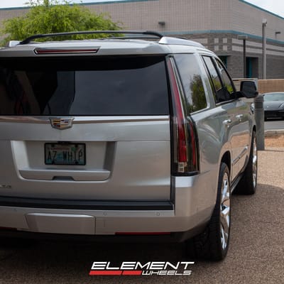 24 Inch Chevrolet Truck Snowflake Replica Wheel Chrome FR59 on a 2017 Cadillac Escalade