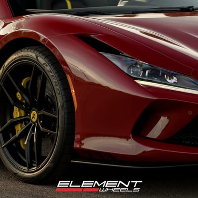 20 Inch Staggered Variant Krypton in Matte Black on a 2021 Ferrari F8 Spyder