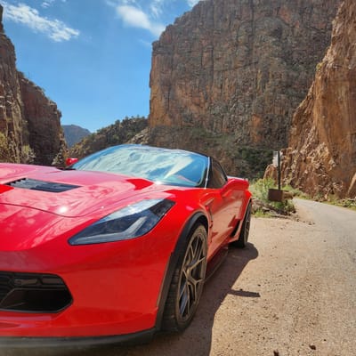 Staggered 19/20 inch MRR FS06 in Gloss Gunmetal on a 2018 Chevrolet Corvette C7 Grand Sport