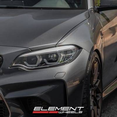 19 inch Staggered Variant Radon Satin Bronze on a Lowered 2018 BMW M2