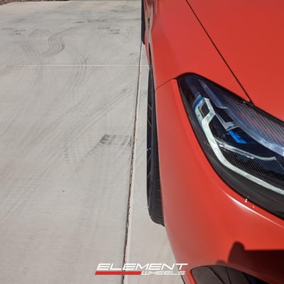 Staggered 20 Inch Stance Wheels SF03 Gloss Black with Polished Liquid Bronze Face on a 2020 BMW M8
