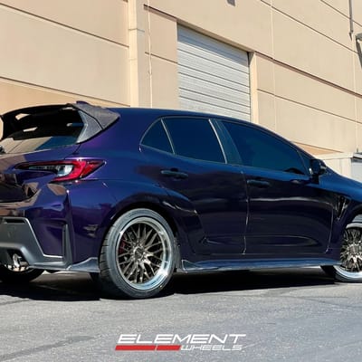 18 inch Ace Alloy AFF04 in Bronze w/ Machined Lip on a 2023 Toyota GR Corolla