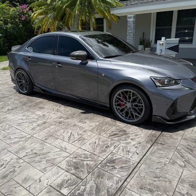 Staggered 19 inch Variant Maxim in Gloss Gunmetal on a 2018 Lexus IS300