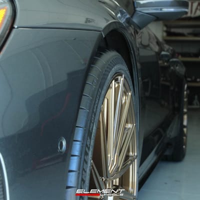 22 inch Staggered Vossen HF-4T Gloss Bronze (True Directional) on a 2022 Audi E-Tron GT RS