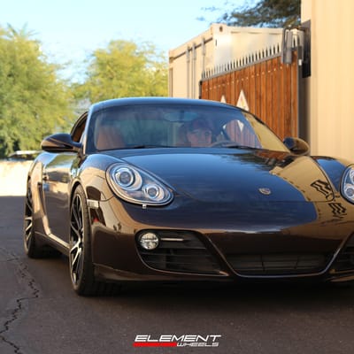19 inch Staggered Savini Black Di Forza BM12 Gloss Black w/ Machined Face on a 2010 Porsche Cayman