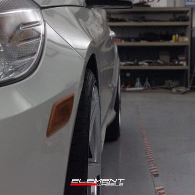 20 inch Staggered Ferrada FR3 Machine Silver w/ Chrome Lip on a 2011 Mercedes Benz E350 Sedan