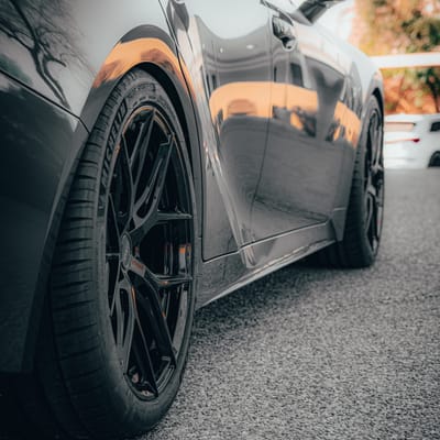 19 Staggered Vossen HF-5 in Gloss Black on a 2024 Lexus IS 350 F Sport