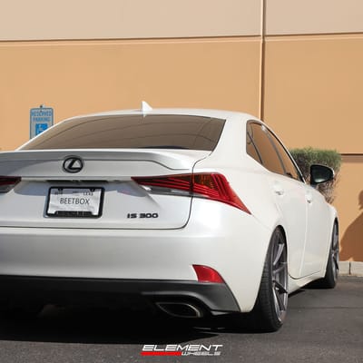 19 inch Staggered Ace Alloy AFF05 Space Gray on a Lowered 2018 Lexus IS300 RWD
