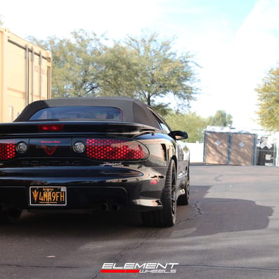 19 inch Staggered Savini Black Di Forza BM15 Gloss Black on a 2002 Pontiac Firebird